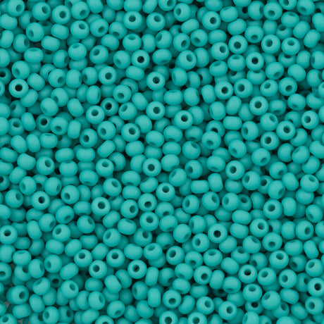 Czech Seed Bead 6/0 Green Turquoise Matte 50g (63130M)