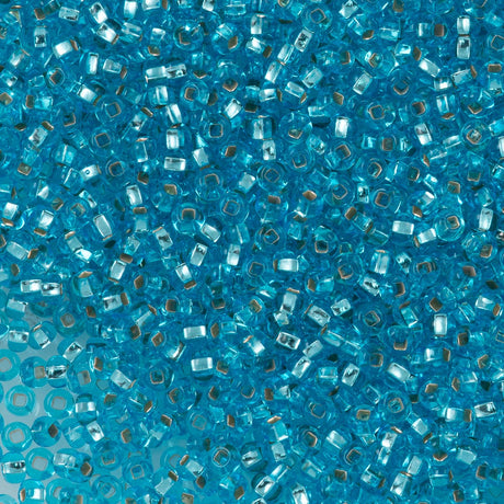 Czech Seed Bead 6/0 Light Aqua Silver Lined 2-inch Tube (67000)