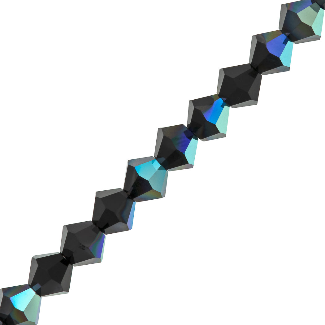 72 Preciosa Crystal 6mm Bicone Bead Jet AB (23980AB)