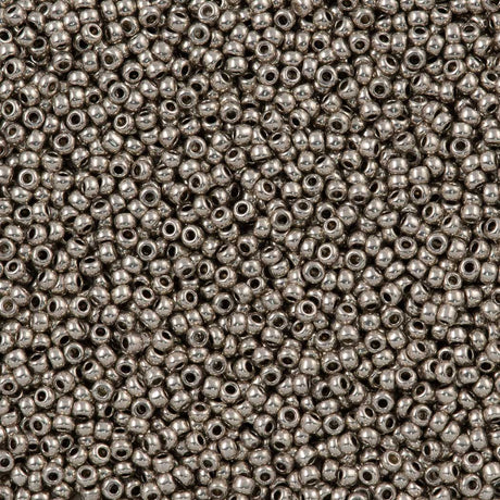 Czech Seed Bead 8/0 Metallic Silver 2-inch Tube (18503)