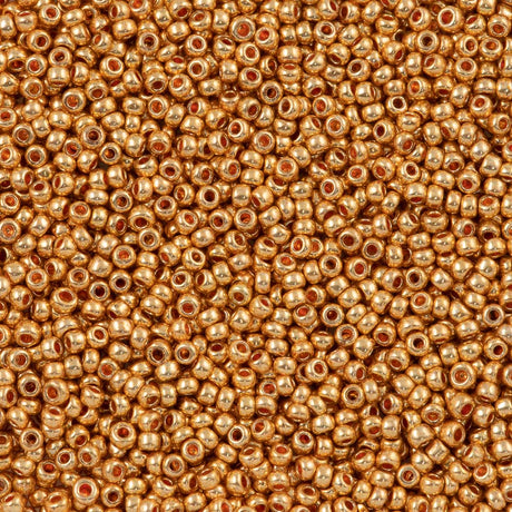 Czech Seed Bead 8/0 Metallic Dark Gold 22g Tube (18583)