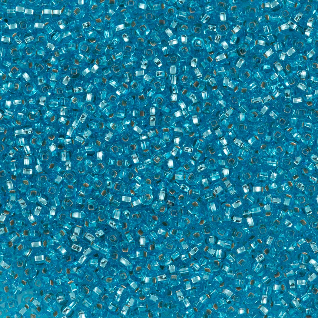 Czech Seed Bead 8/0 Light Aqua Silver Lined 2-inch Tube (67000)