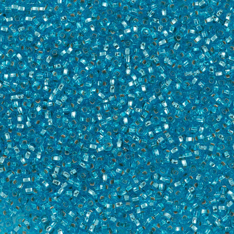 Czech Seed Bead 8/0 Silver Lined Aqua (67010)