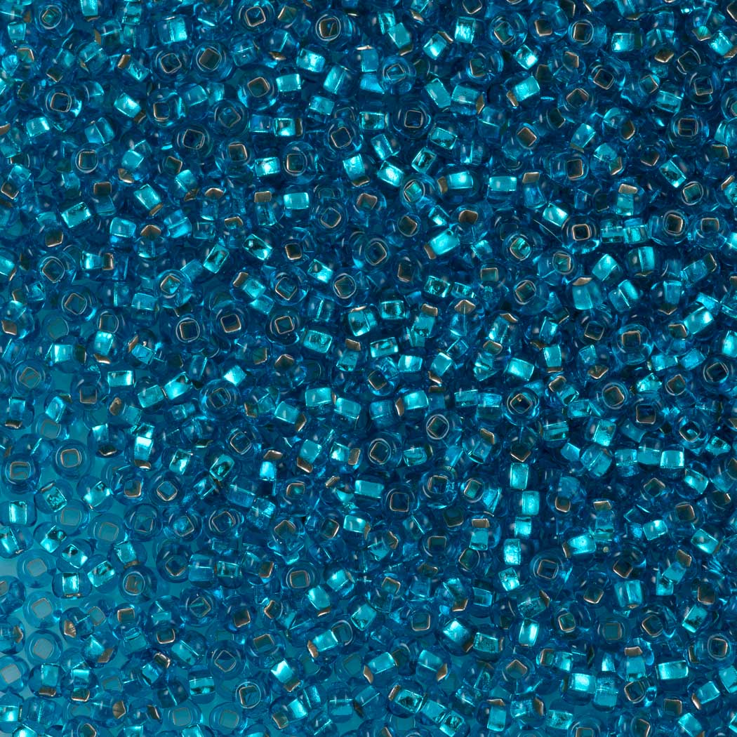 Czech Seed Bead 8/0 Silver Lined Dark Aqua 50g (67150)