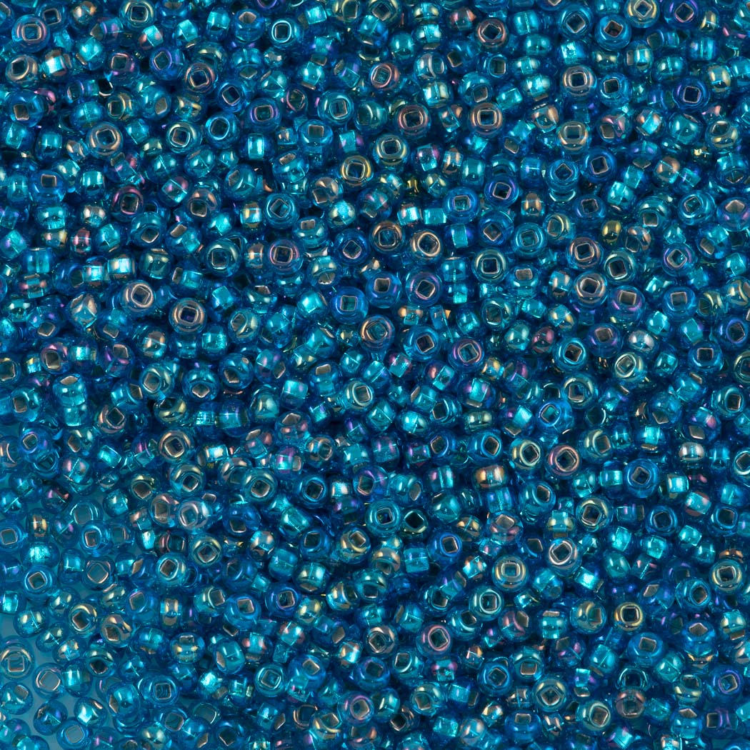 Czech Seed Bead 8/0 Dark Aqua Silver Lined 2-inch Tube (67150)