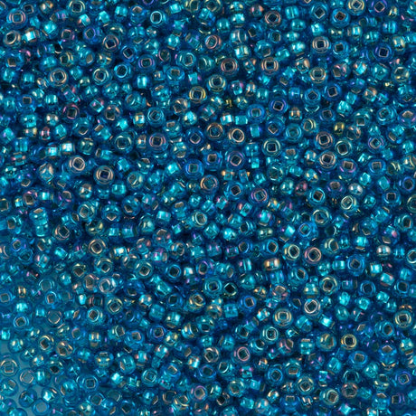 Czech Seed Bead 8/0 Dark Aqua Silver Lined 2-inch Tube (67150)