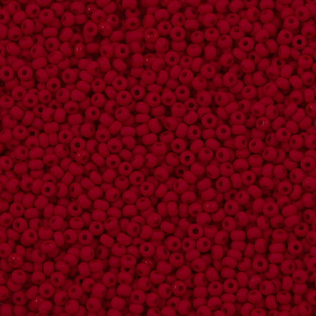 Czech Seed Bead 8/0 Red Matte 22g Tube (93190M)