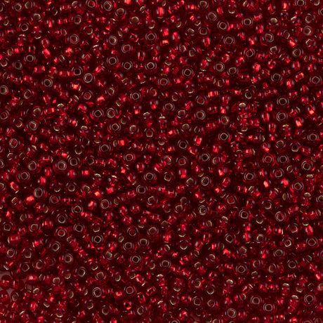 Czech Seed Bead 8/0 Ruby Silver Lined 22g Tube (97090)