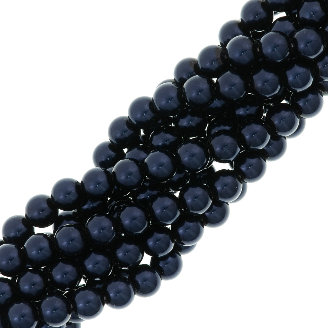 15 Preciosa Maxima 8mm Round Pearl Dark Blue (73500)