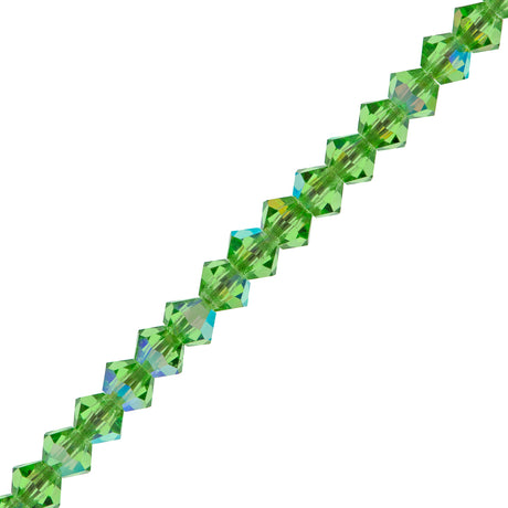 31 Preciosa Crystal Faceted Bicone Bead 4mm Peridot AB (50520AB)