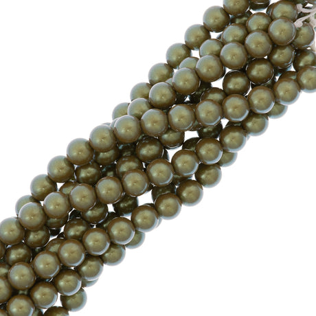 31 Preciosa Maxima 4mm Round Pearl Pearlescent Khaki (75103)