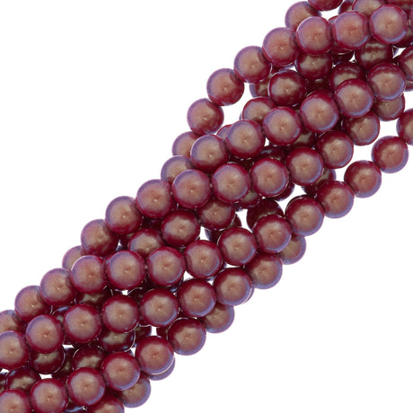 21 Preciosa Maxima 6mm Round Pearl Pearlescent Red (79503)