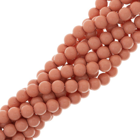 15 Preciosa Maxima 8mm Round Pearl Salmon Rose (77175)