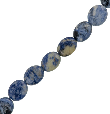 Sodalite 14x12mm Flat Oval beads 16" strand