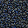 Super Duo 2x5mm Two Hole Beads Blue Dark Travertin (33050TD)