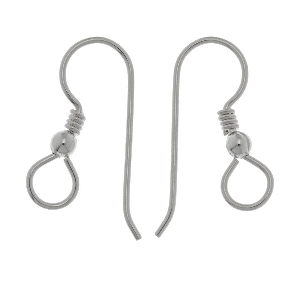 Earring Findings, French Earwire Hook with Loop & Ball 22mm / 20
