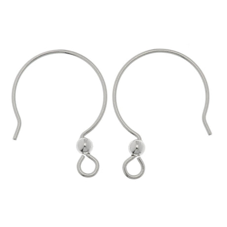 TierraCast French Hoop Ear Wire Sterling Silver with 3mm Bead