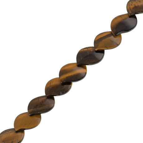 Tiger's Eye 18x13mm leaf cut beads 16-inch strand