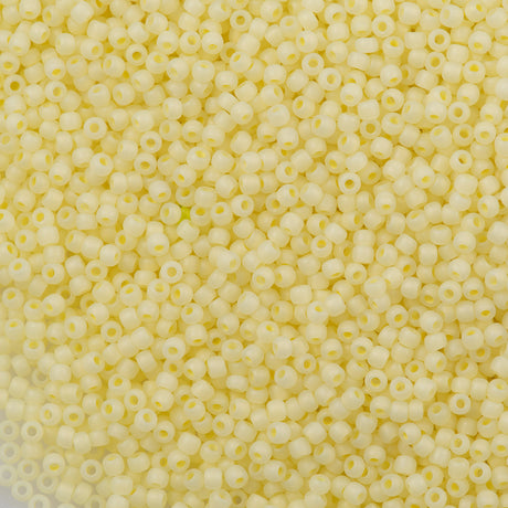 50g Toho Round Seed Bead 11/0 Transparent Matte Ceylon Pastel Yellow (142F)