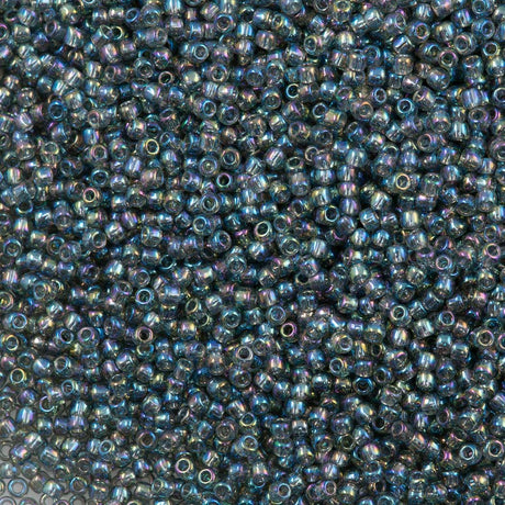 50g Toho Round Seed Bead 11/0 Transparent Dark Gray AB (176B)