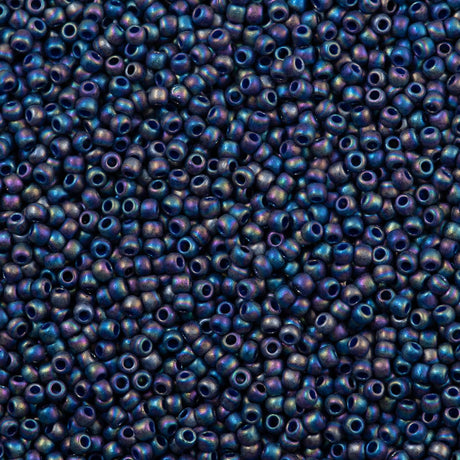 50g Toho Round Seed Bead 11/0 Semi-Glazed Navy Blue AB (2637F)