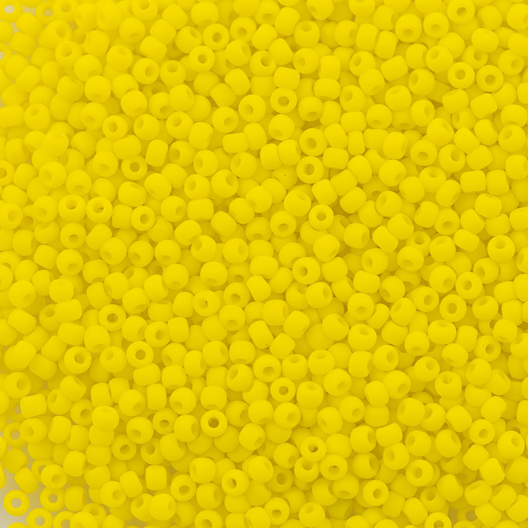 Toho Round Seed Bead 11/0 Opaque Matte Yellow 2.5-inch Tube (42F)