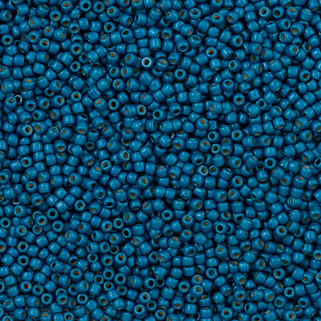 Toho Round Seed Bead 11/0 PermaFinish Matte Galvanized Turkish Blue (584PFF)