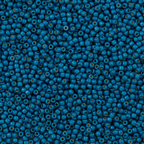 Toho Round Seed Bead 11/0 PermaFinish Matte Galvanized Turkish Blue (584PFF)