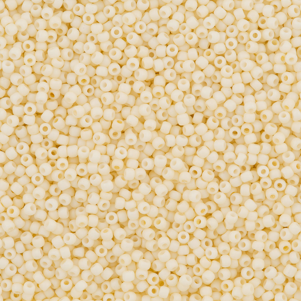 50g Toho Round Seed Beads 11/0 Opaque Matte Vanilla (762)