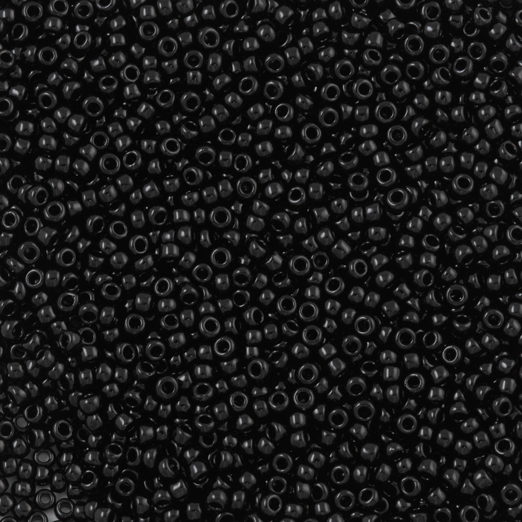 13/0 Opaque Black Seed Bead (10 Gm, Hank, 1/2 Kilo) #CSI030