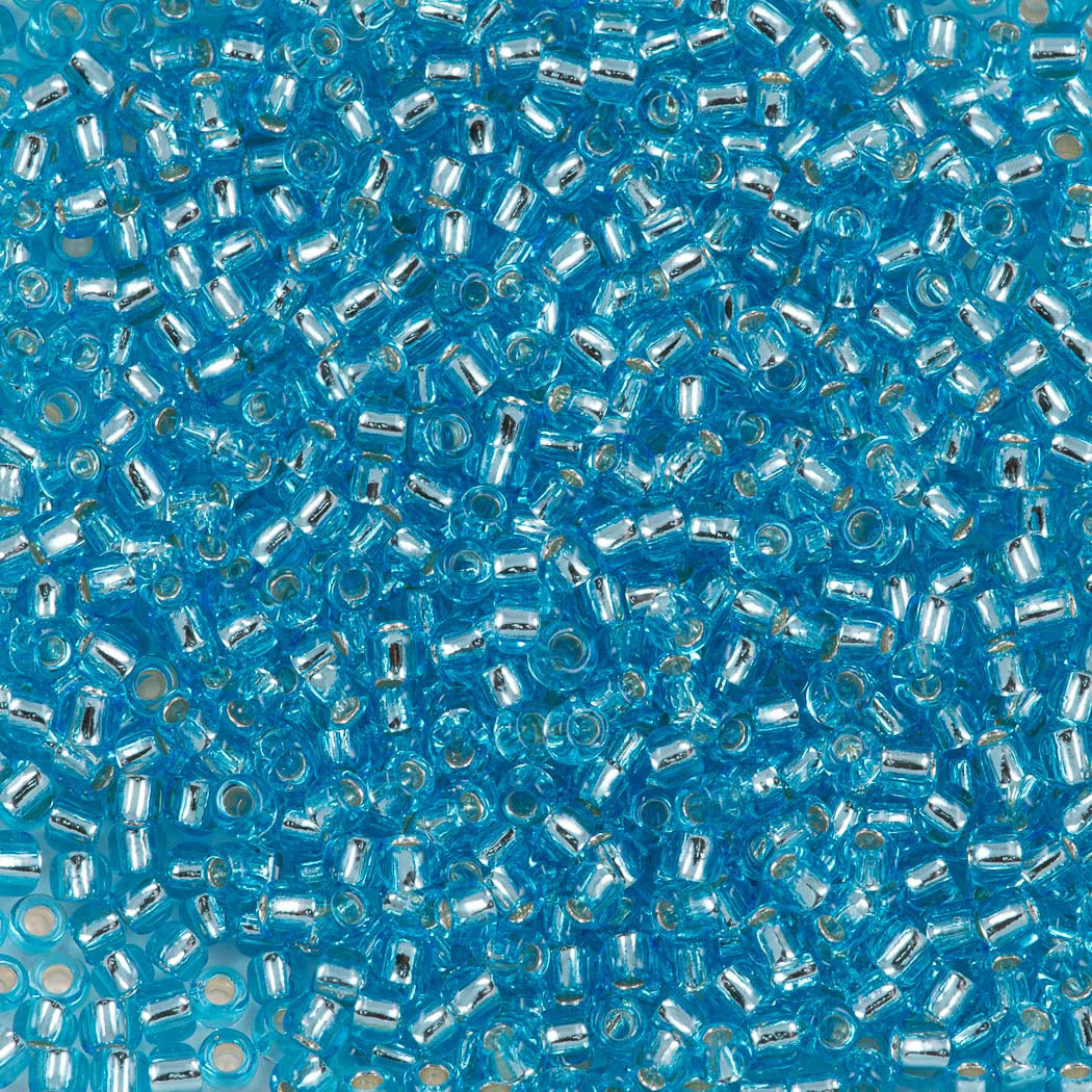 50g Toho Round Seed Bead 6/0 Silver Lined Aquamarine (23)