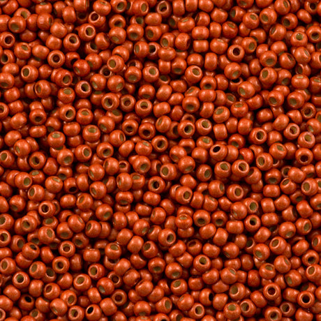 50g Toho Round Seed Bead 6/0 PermaFinish Galvanized Matte Saffron (562PFF)