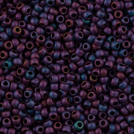 Toho Round Seed Bead 6/0 Matte Plum Iris 2.5-inch tube (704)