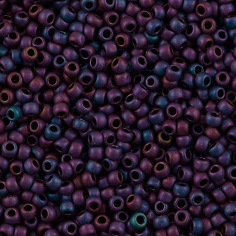 50g Toho Round Seed Bead 6/0 Matte Plum Iris (704)