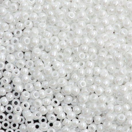 50g Toho Round Seed Bead 8/0 Opaque Luster White (121)