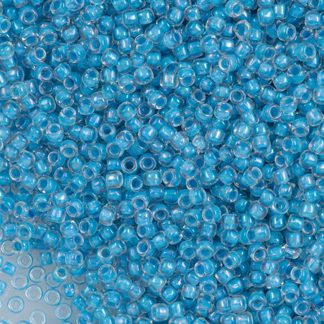 50g Toho Round Seed Bead 8/0 Inside Color Lined Robbins Egg (183)