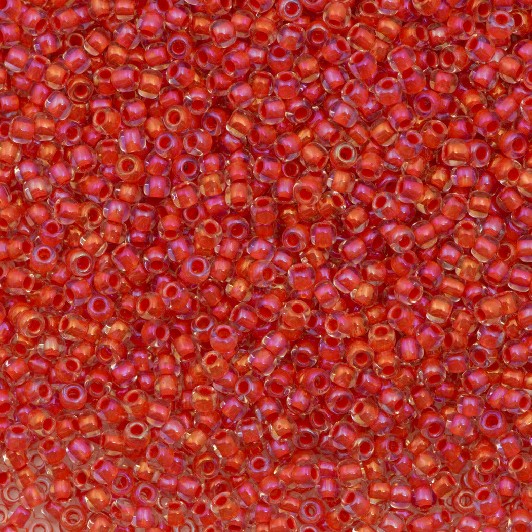 50g Toho Round Seed Bead 8/0 Inside Color Luster Crystal Tropical Sunset Lined (190)