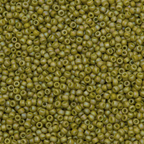 50g Toho Round Seed Bead 8/0 Matte Semi Glazed Lemongrass AB (2630F)