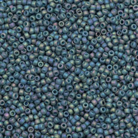 50g Toho Round Seed Bead 8/0 Matte Semi Glazed Blue Turquoise AB (2635F)