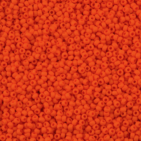 Toho Round Seed Bead 8/0 Opaque Matte Light Orange 2.5-inch tube (50AF)