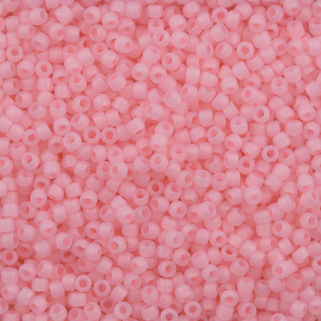 Toho Round Seed Bead 8/0 Ceylon Matte Baby Pink 2.5-inch tube (145F)