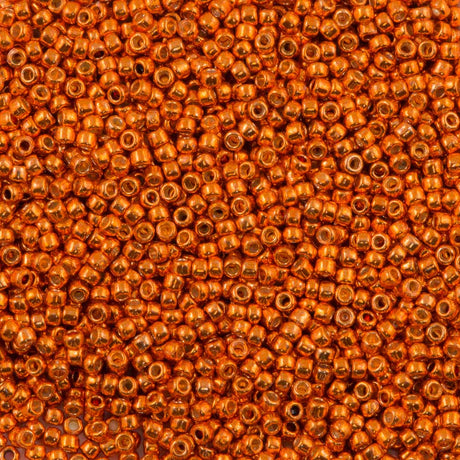 50g Toho Round Seed Bead 8/0 PermaFinish Galvanized Saffron (562PF)