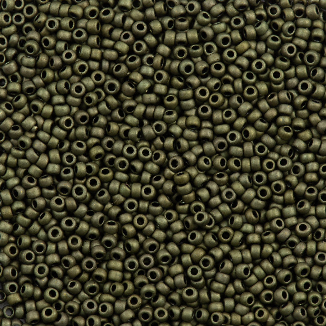 Toho Round Seed Bead 11/0 Opaque Matte Olive (617)