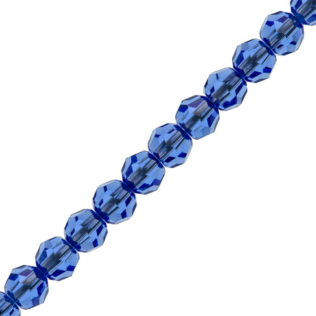 12 TRUE CRYSTAL Crystal 4mm Faceted Round Bead Sapphire (206)