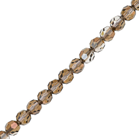 12 TRUE CRYSTAL 6mm Round Bead Crystal Bronze Shade (001 BRSH)